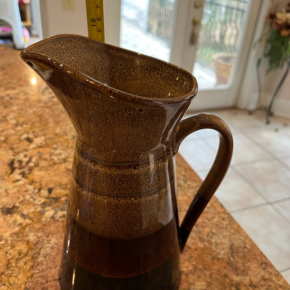Gourmet Expressions Brown Ceramic Pitcher